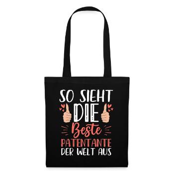 So Sieht Die Beste Patentante Der Welt Aus - Stoffbeutel - Schwarz - Vorne