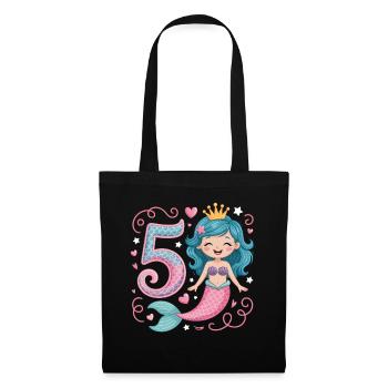 5e anniversaire de la Sirène 5 ans - Sac en tissu - noir - Devant