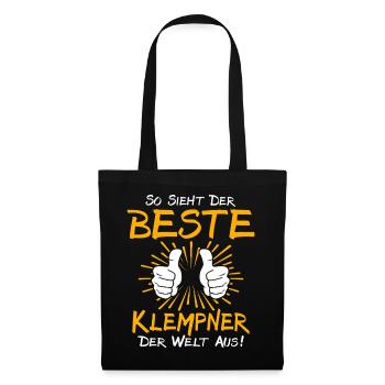 Klempner Geschenkidee - Stoffbeutel - Schwarz - Vorne