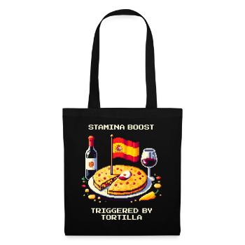 Ausdauer-Boost | Tortilla Spanien Foodie - Stoffbeutel - Schwarz - Vorne