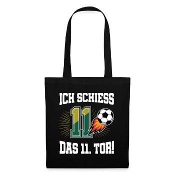 Ich Schiess 11. Tor Lustig 11. Geburtstag Fußball - Stoffbeutel - Schwarz - Vorne