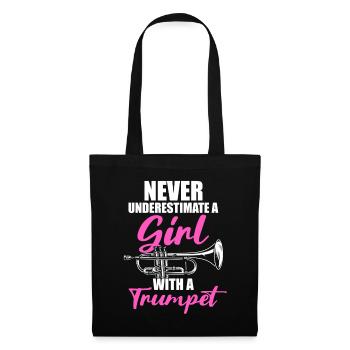Une fille avec un trompettiste - Sac en tissu - noir - Devant