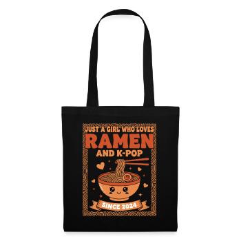 Just A Girl Ramen And K-Pop Since 2024 Korean - Tote Bag - black - Front