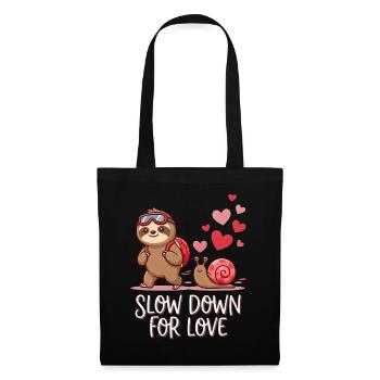  Slow Down For Love Cute Sloth Snail Hiking - Tote Bag - black - Front