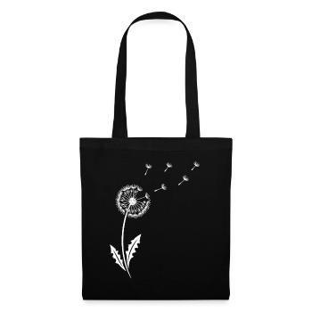Pissenlit - Conception minimaliste de la nature - Sac en tissu - noir - Devant