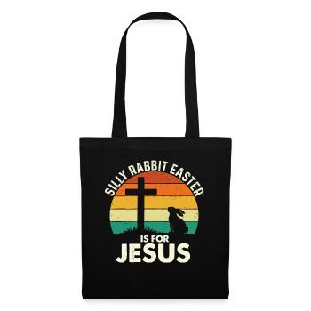 Dummes Kaninchen-Ostern ist für Jesus Faith Bunny - Stoffbeutel - Schwarz - Vorne