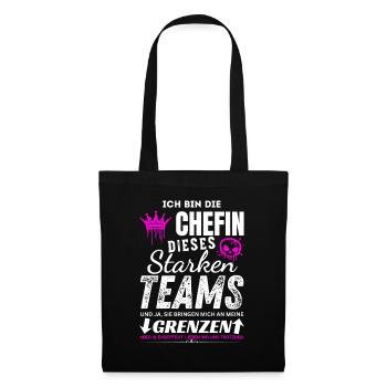 Chefin dieses Starken Teams Chefin Geschenke - Stoffbeutel - Schwarz - Vorne
