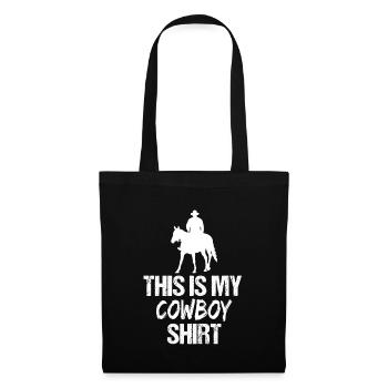Voici ma chemise de cowboy cavalier western - Sac en tissu - noir - Devant