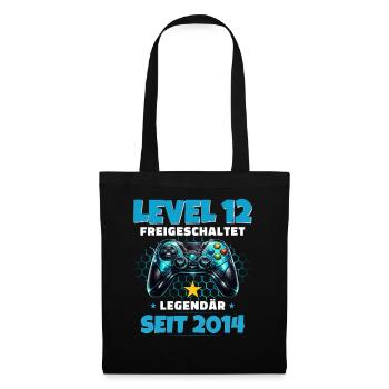 Chemise joueur du 12e anniversaire niveau 12 débloqué - Sac en tissu - noir - Devant