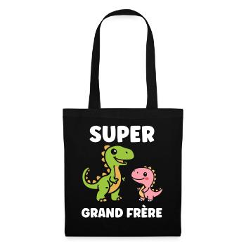Super Grand Frère Dinosaure - Sac en tissu - noir - Devant