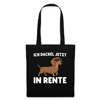 Renteneintritt Ich dackel jetzt in Rente - Stoffbeutel - Schwarz - Vorne