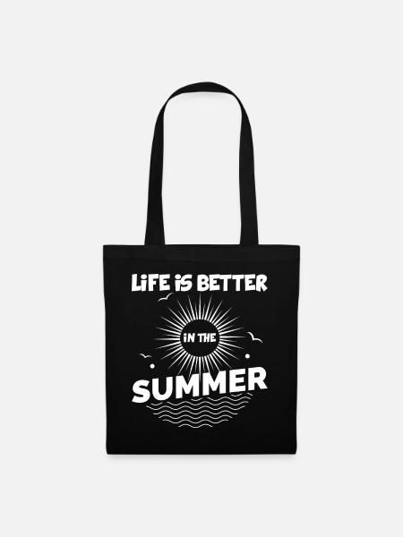 Leben Besser Im Sommer - Stoffbeutel - Schwarz