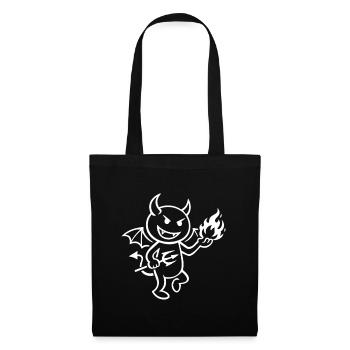 Fire Demon with Flame Ball - Devil - Tote Bag - black - Front
