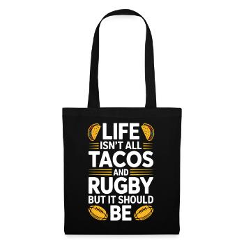 Rugby Sayings Tacos Rugby Funny Rugby Gift - Tote Bag - black - Front