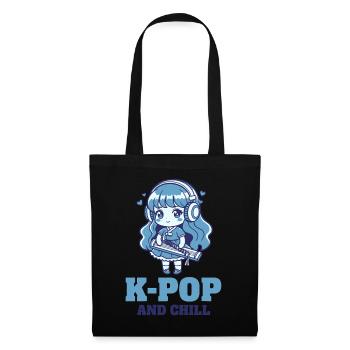 K-Pop AND CHILL Musique coréenne Anime Girl Love - Sac en tissu - noir - Devant