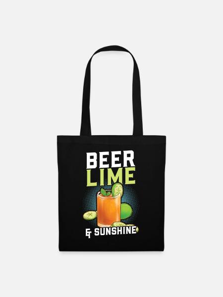 Bier Limette Sunshine - Stoffbeutel - Schwarz