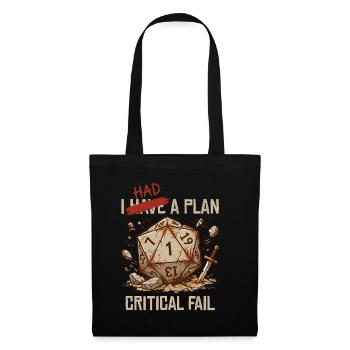 Échec critique – J’avais un plan cube - Sac en tissu - noir - Devant