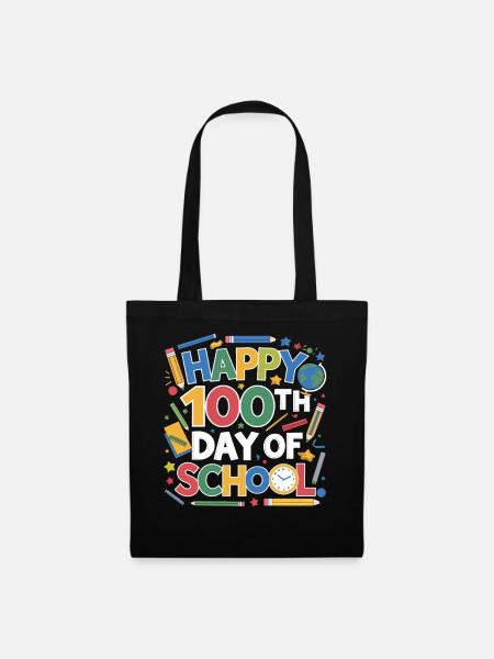100th Day School Celebration - Stoffbeutel - Schwarz