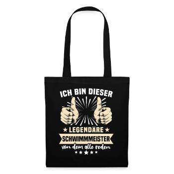 Schwimmmeister Sprüche - Stoffbeutel - Schwarz - Vorne