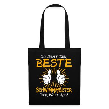 Schwimmmeister Geschenkidee - Stoffbeutel - Schwarz - Vorne