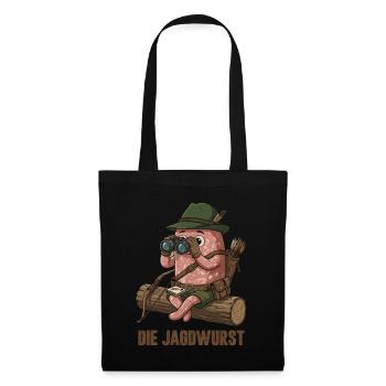 Le dessin animé Hunting Sausage Hunter Humor - Sac en tissu - noir - Devant