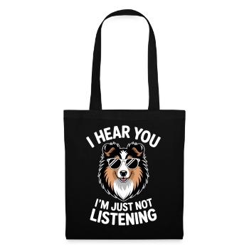 Expressions du chien de berger des Shetland, drôle de cadeau Sheltie - Sac en tissu - noir - Devant