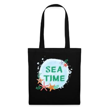 Sea Time Watercolor Design - Tote Bag - black - Front