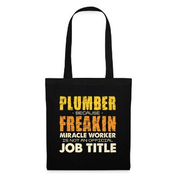 Plumber Wunderhandwerker Humor - Stoffbeutel - Schwarz - Vorne