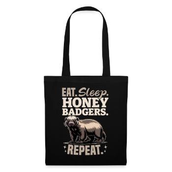 Funny Honey Badger - Stoffbeutel - Schwarz - Vorne