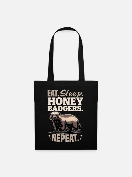 Funny Honey Badger - Stoffbeutel - Schwarz