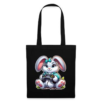 Osterhase Gaming - Stoffbeutel - Schwarz - Vorne
