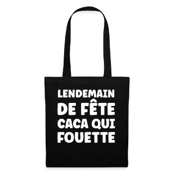 Lettrage audacieux après fête - Sac en tissu - noir - Devant