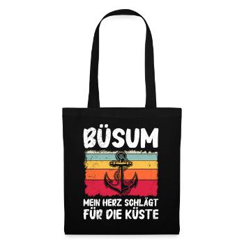 Büsumer BÜSUM MY HEART BEATS FOR THE COAST - Tote Bag - black - Front