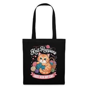 Kitten Knitting Magic Yarn Love - Tote Bag - black - Front