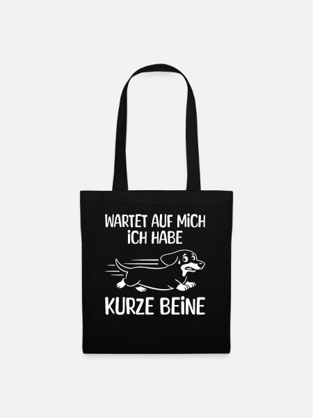 Kurze Beine, Dackel, Meme, Lustig Spruch, Wandern - Stoffbeutel - Schwarz