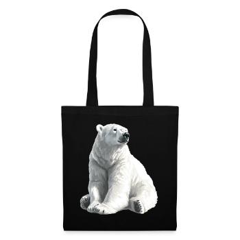 Polar Bär Illustration Eislicht - Stoffbeutel - Schwarz - Vorne