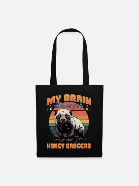 Funny Honey Badger - Stoffbeutel - Schwarz