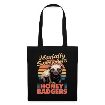 Funny Honey Badger - Stoffbeutel - Schwarz - Vorne