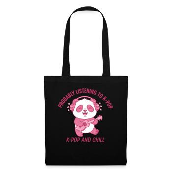 Probably Listening To K-Pop And Chill Panda - Tote Bag - black - Front