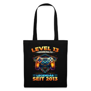 Maillot joueur du 13e anniversaire Niveau 13 débloqué - Sac en tissu - noir - Devant