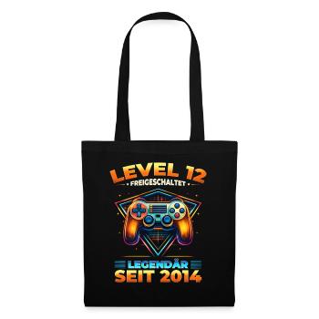 55e anniversaire, 55e anniversaire, niveau 55, sorti - Sac en tissu - noir - Devant
