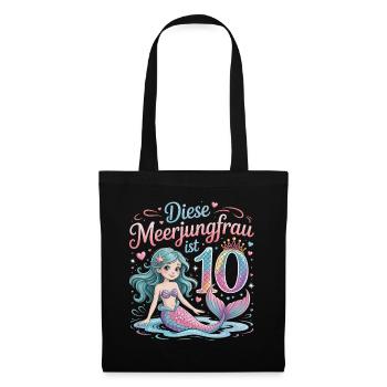 Cette sirène a 10 ans de fille 10 ans - Sac en tissu - noir - Devant