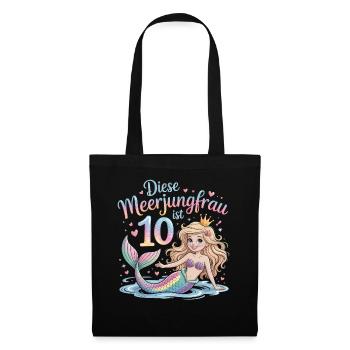 Cette sirène a 10 ans de fille 10 ans - Sac en tissu - noir - Devant