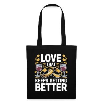 Couple marié anniversaire 2026 Mari Femme - Sac en tissu - noir - Devant