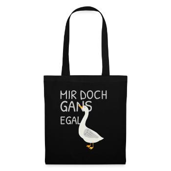 Je m’en fiche – jeu de mots avec oie - Sac en tissu - noir - Devant