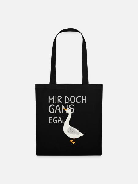 Mir doch gans egal – Wortspiel mit Gans - Stoffbeutel - Schwarz