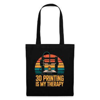 3D Printing Is My Therapy Retro 3D Printer Maker - Tote Bag - black - Front