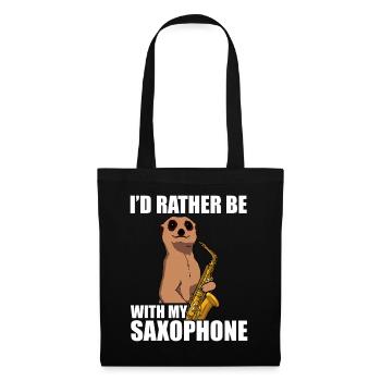 Je préfère être avec mon saxophoniste - Sac en tissu - noir - Devant