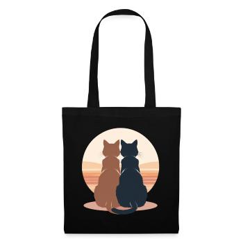 Two cats at sunset - Tote Bag - black - Front