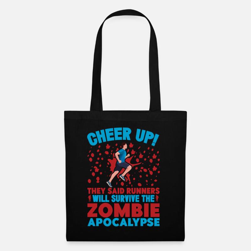 Running Cheer Up They Said Runners Survive - Stoffbeutel - Schwarz